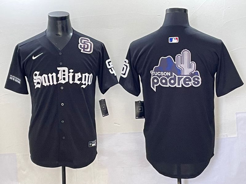 Men 2025 San Diego Padres Blank Black Five generations Joint Name Nike MLB Jersey style 21->san diego padres->MLB Jersey